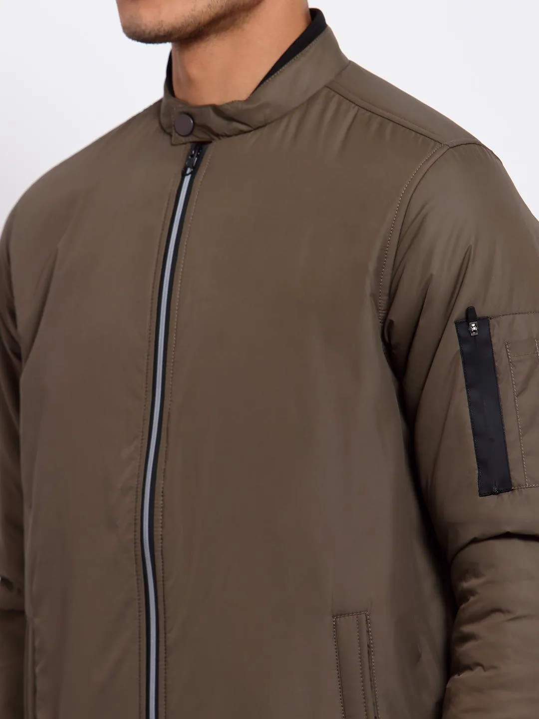 Men Olive Green Lightweight Outdoor Bomber Jacket