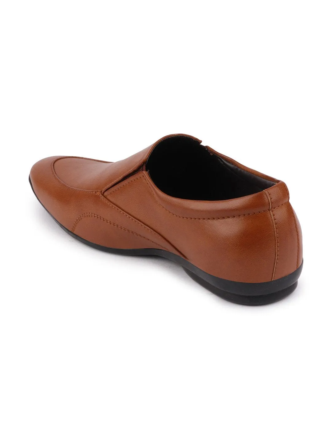 Men Tan Formal Slip-On Shoes