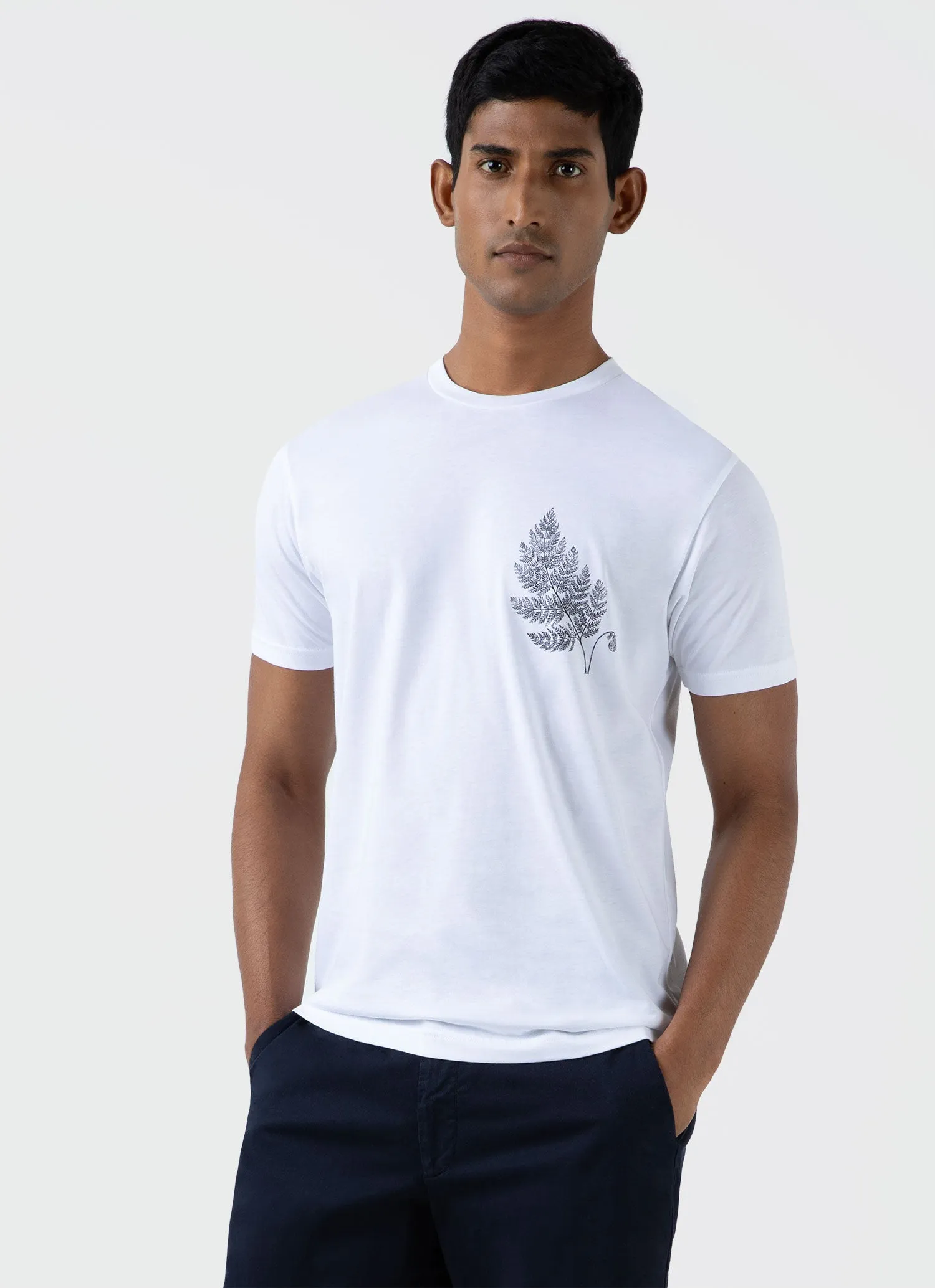 Men's Fern Print T-shirt in White