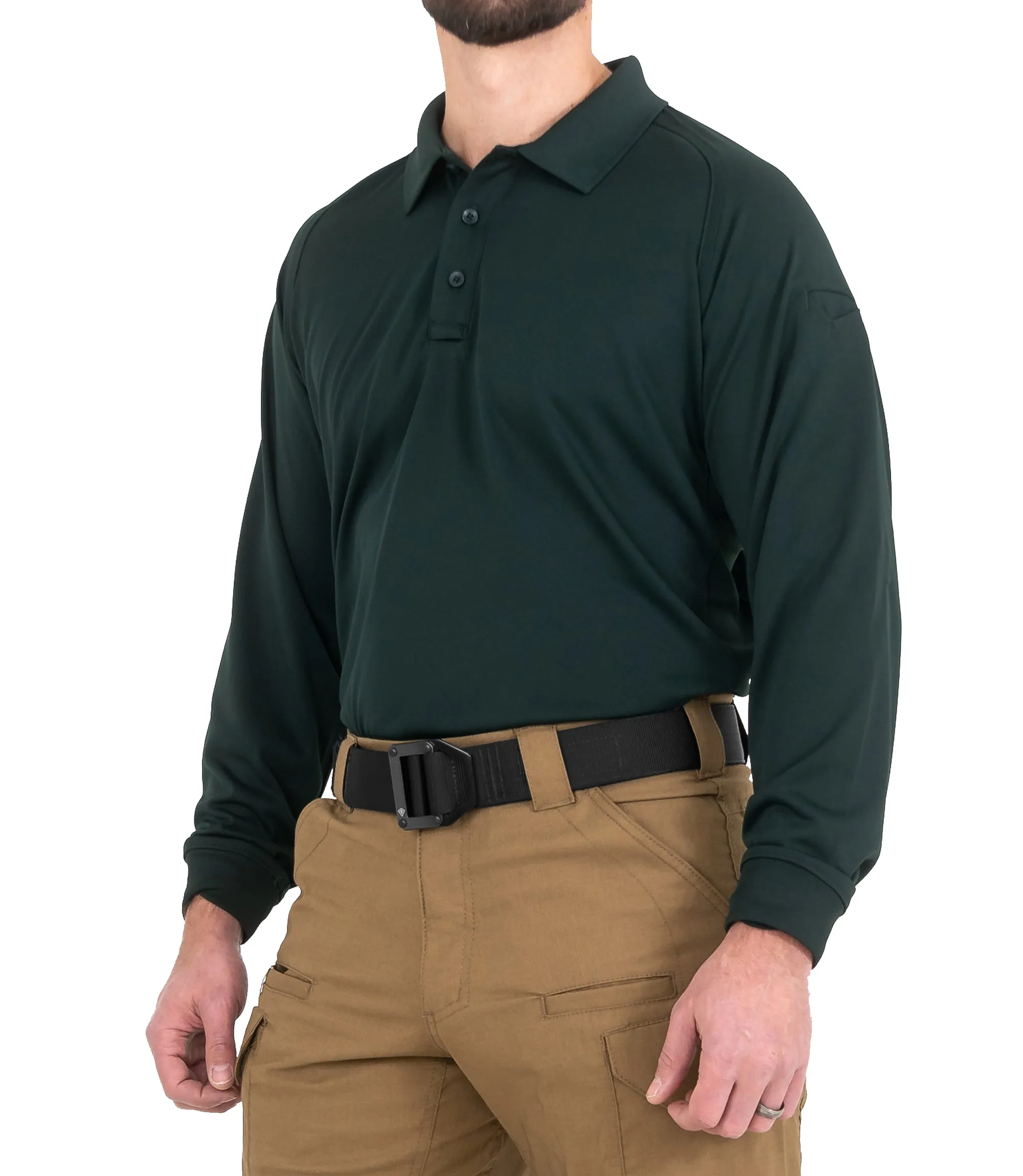 Men's Performance Long Sleeve Polo / Spruce Green