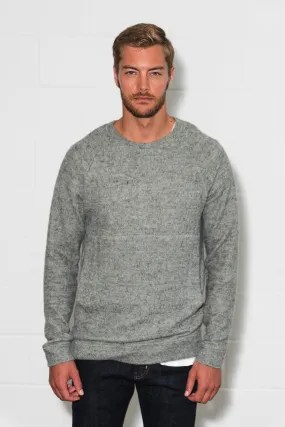 Men's Soft Knit Melange Kangaroo Pocket Pullover Sweater