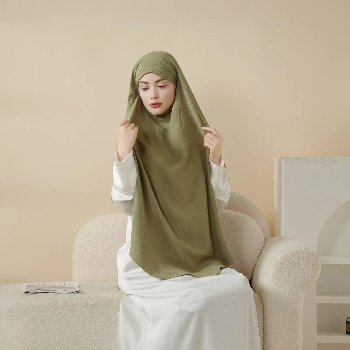 MK014 Comfort Crepe One Layer Khimar