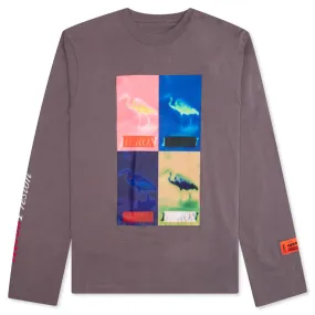 Multi Heron Censored L/S Tee - Grey/Multicolor