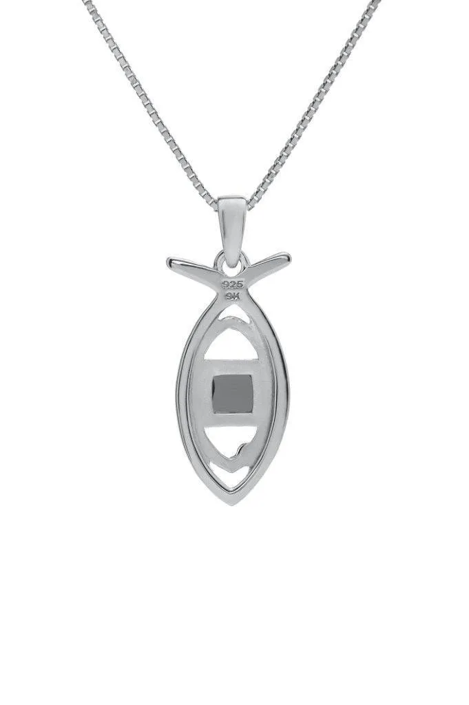 Nano Sim NT Silver and 9K Gold Pendant - Ichthys with Eye