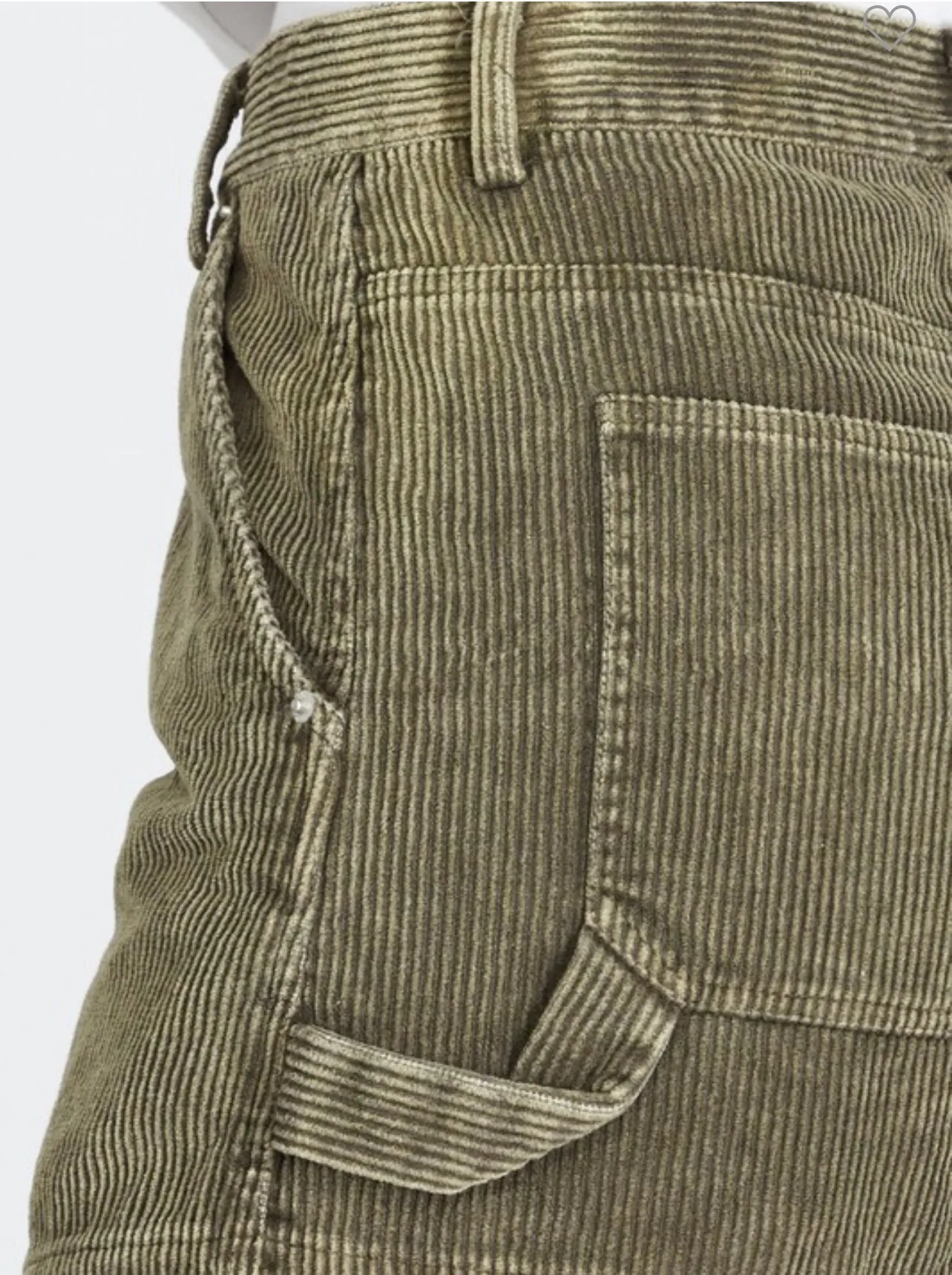 Olive Washed Corduroy Shorts