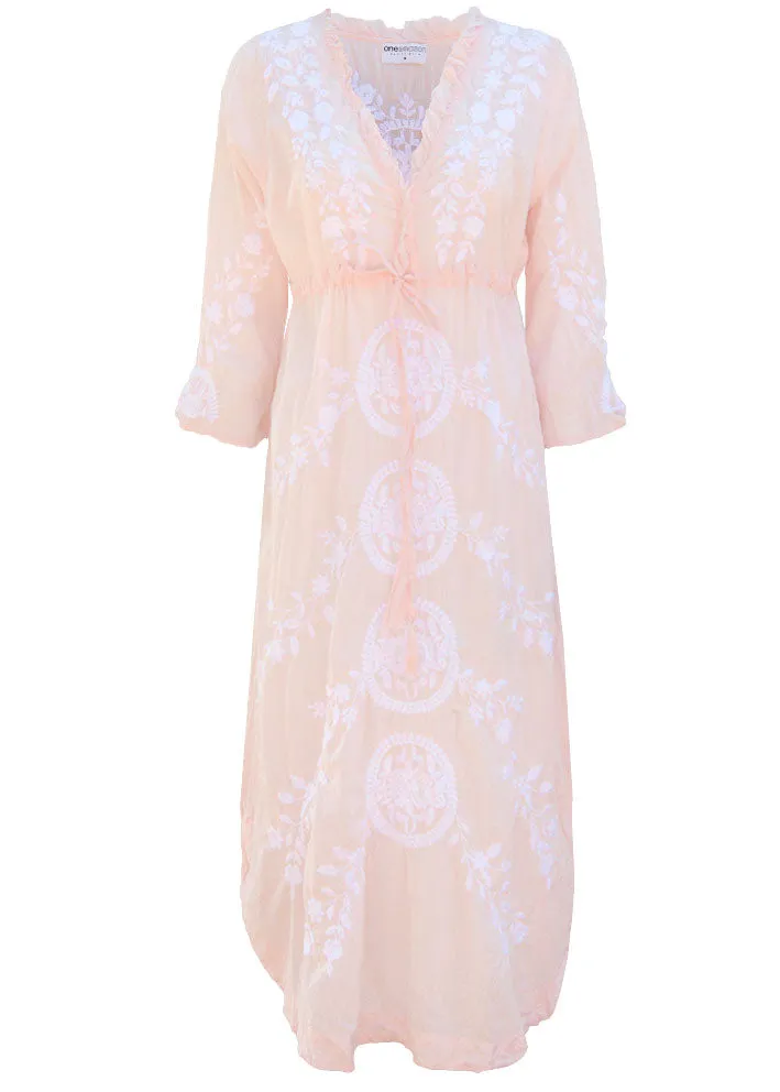 One Season Long Byron Embroidery Kjole - Rosewater