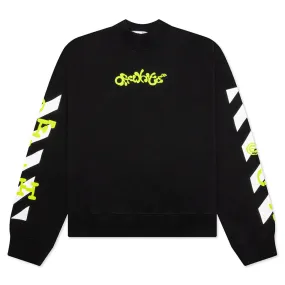 Opposite Arr Boxy Crewneck - Black/Lime