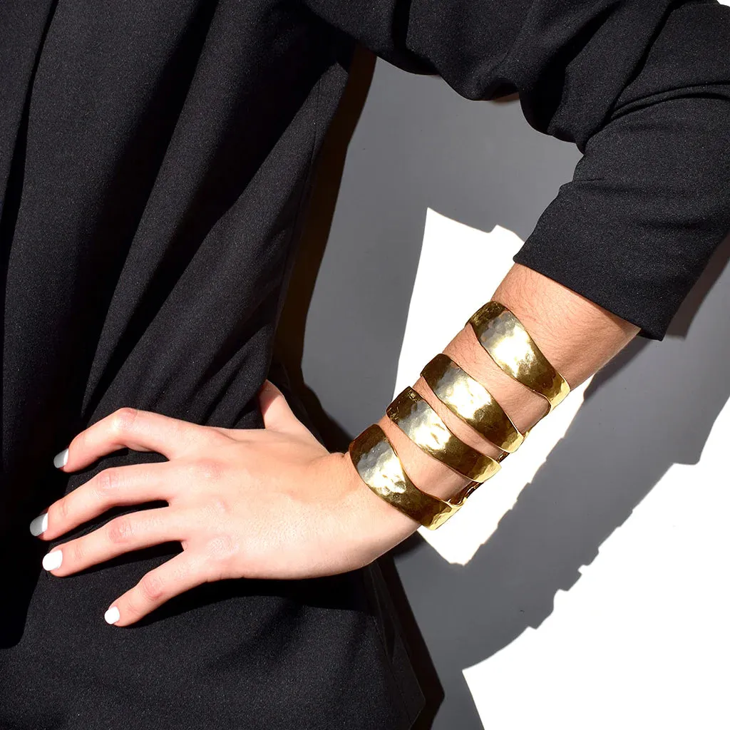 Organic 4 Row Cuff -  (silver or gold)