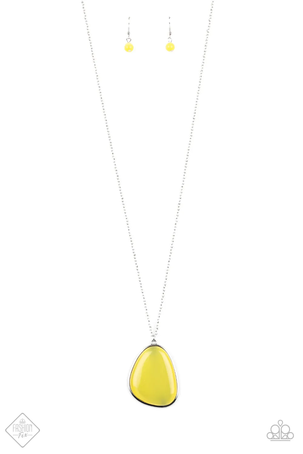 Paparazzi Ethereal Experience - Yellow Cat's Eye Stone Necklace - August 2020 Fashion Fix