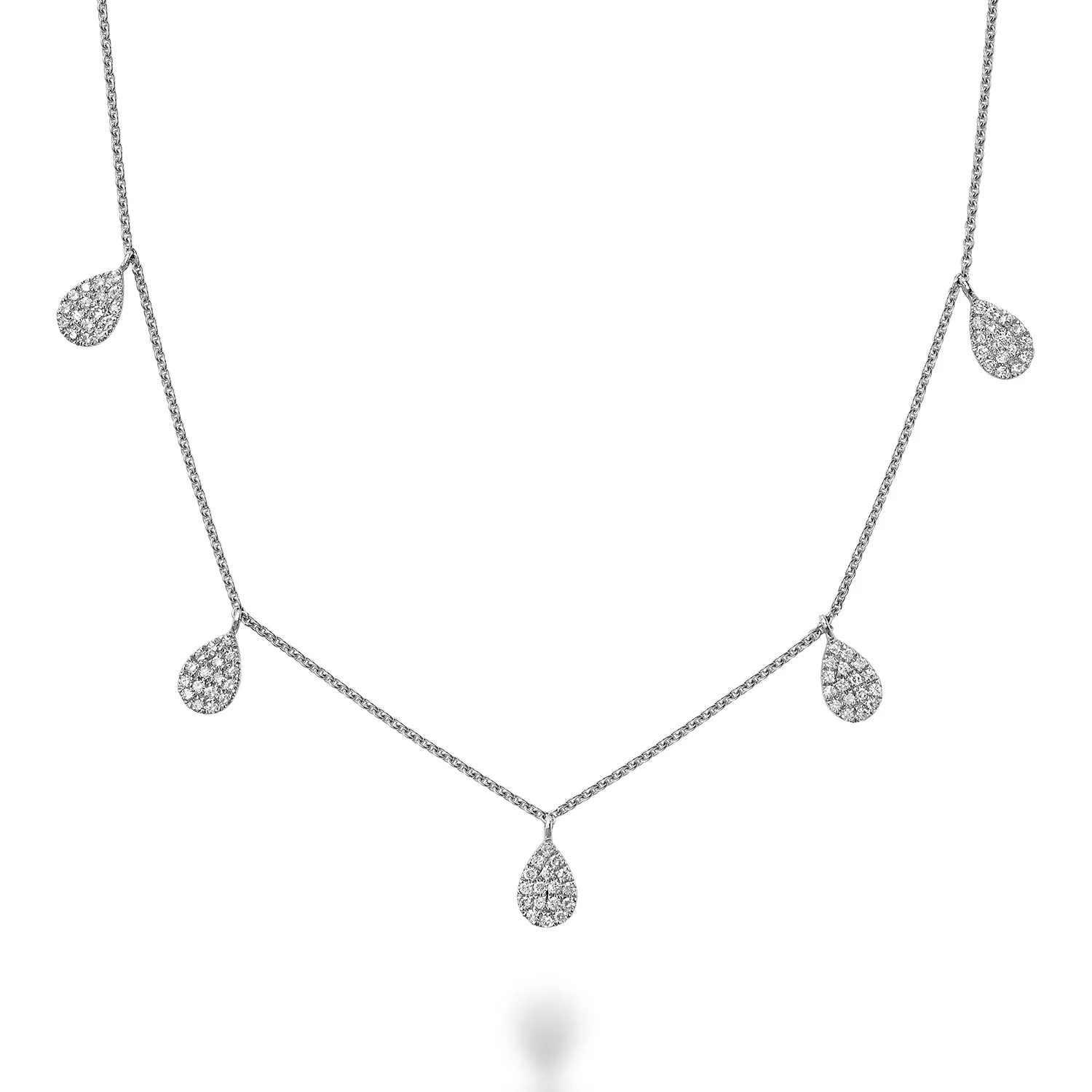 Pear Shape Disc Pavé Necklace