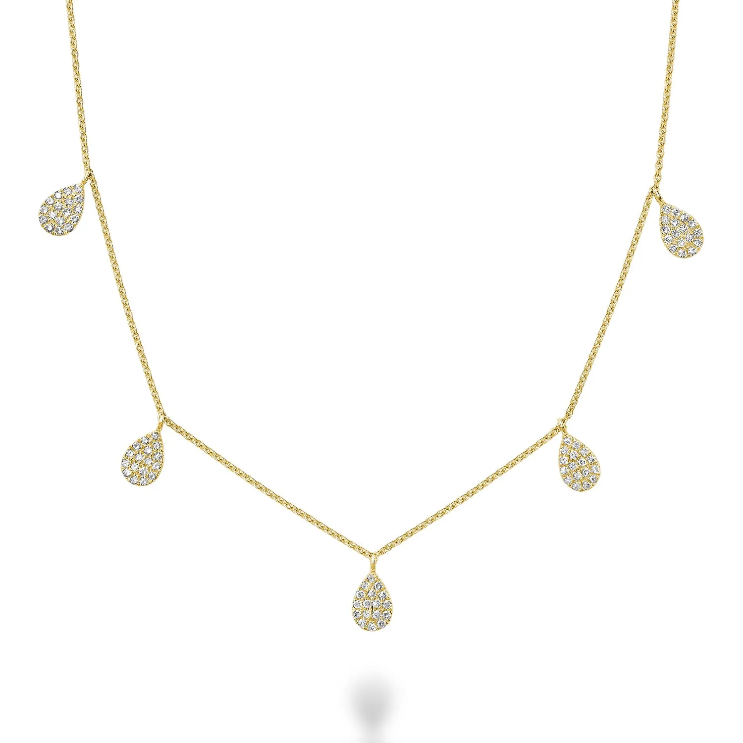 Pear Shape Disc Pavé Necklace