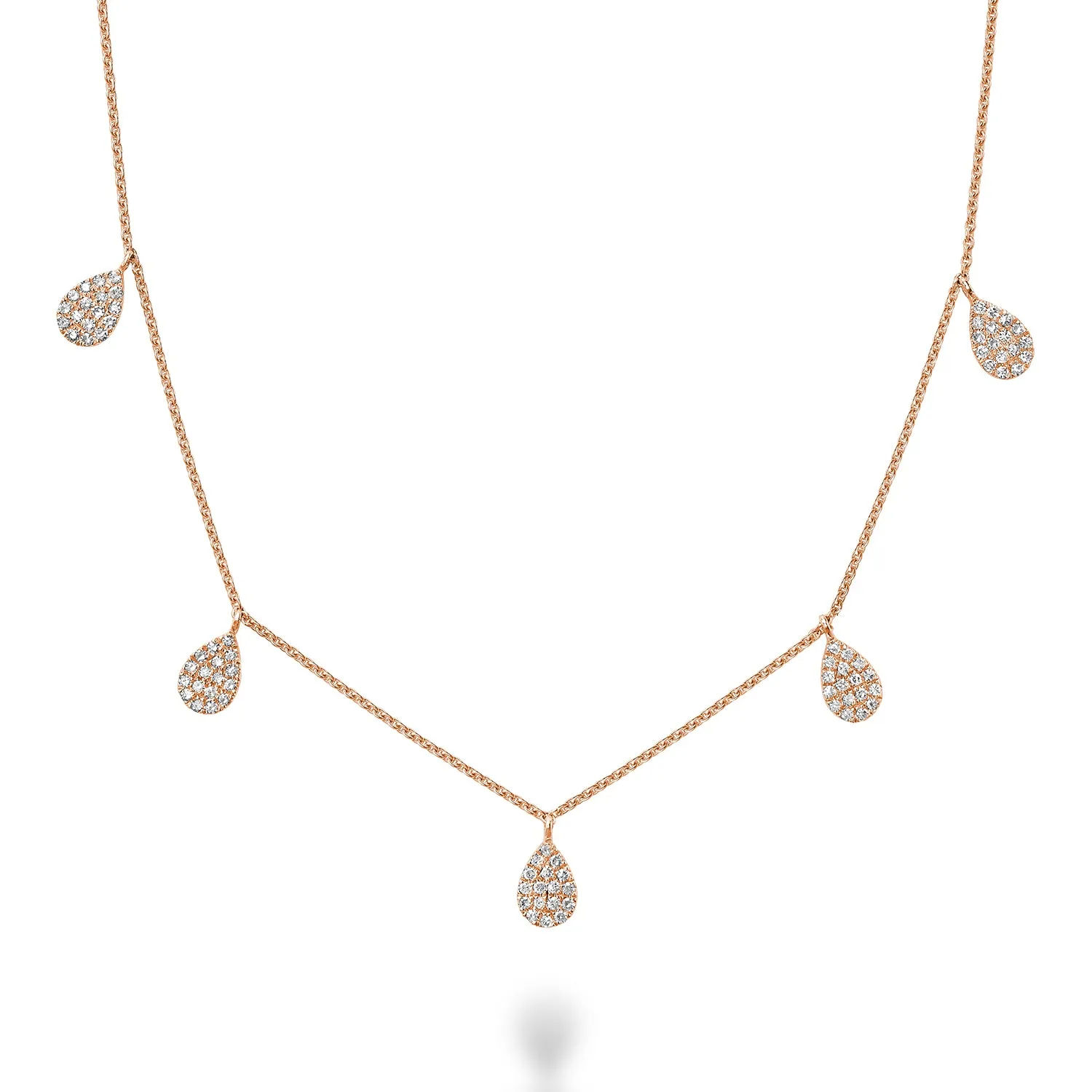 Pear Shape Disc Pavé Necklace