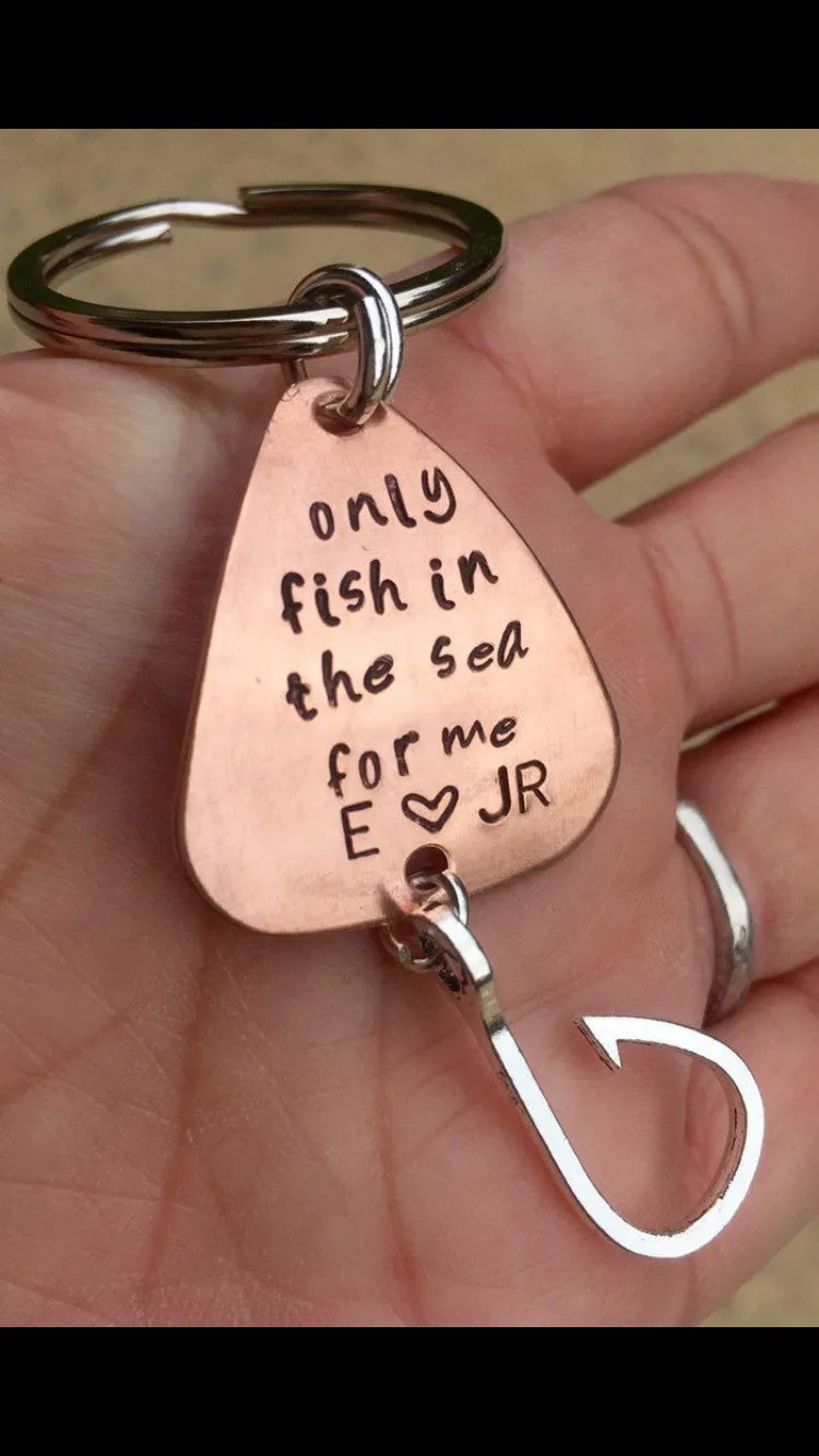 Personalized Fishing Lure, Fathers Day Gift, Gift Men, Hand Stamped Fishing Lure, Metal Fishing Lure, Custom Fisherman Gift, natashaaloha