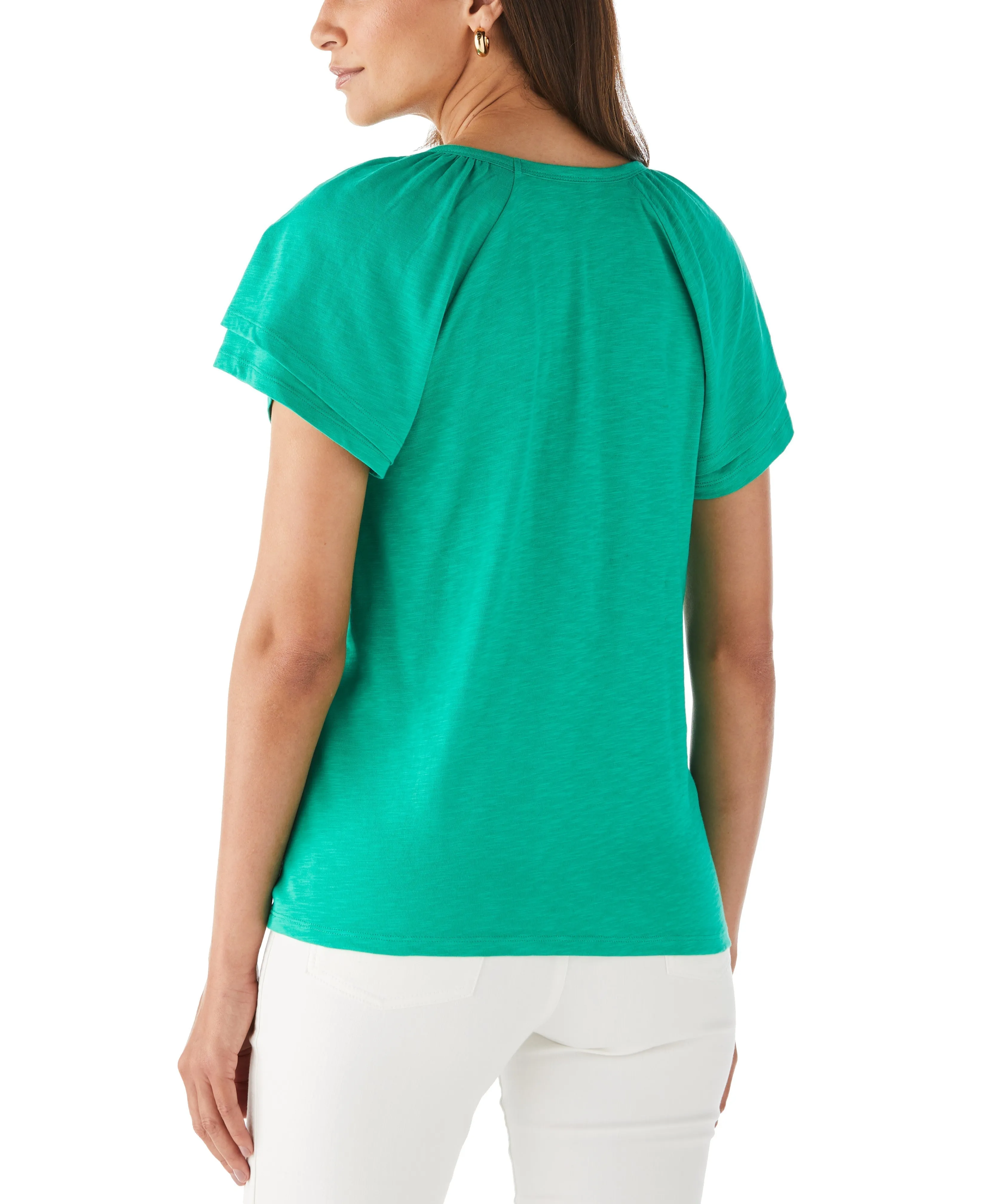 Petite Flutter Raglan Sleeve Tee