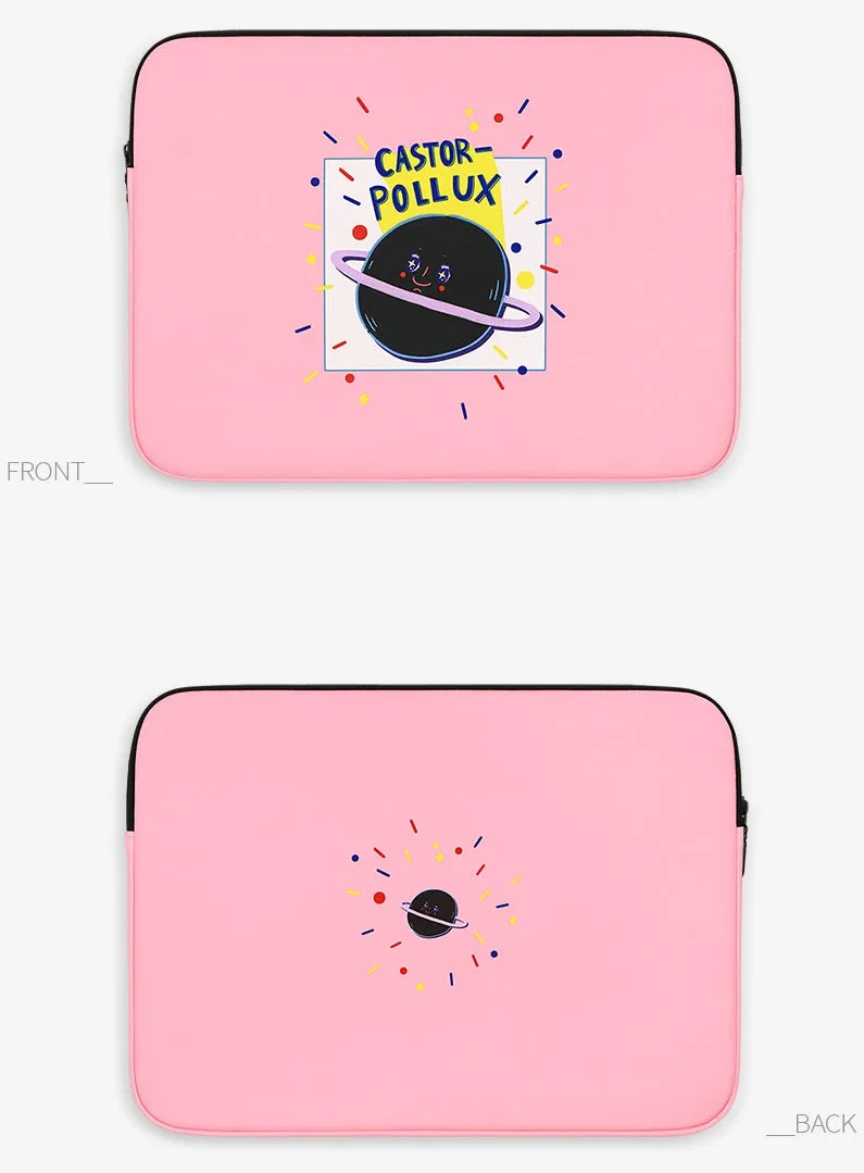 Pink Graphic Laptop Sleeves 13 15 inch Cases Protective Covers Handbags Square Pouches Designer Artist Prints Cute Lightweight School Collage Office Zipper Fashion Unique Gifts Couple Items Skins