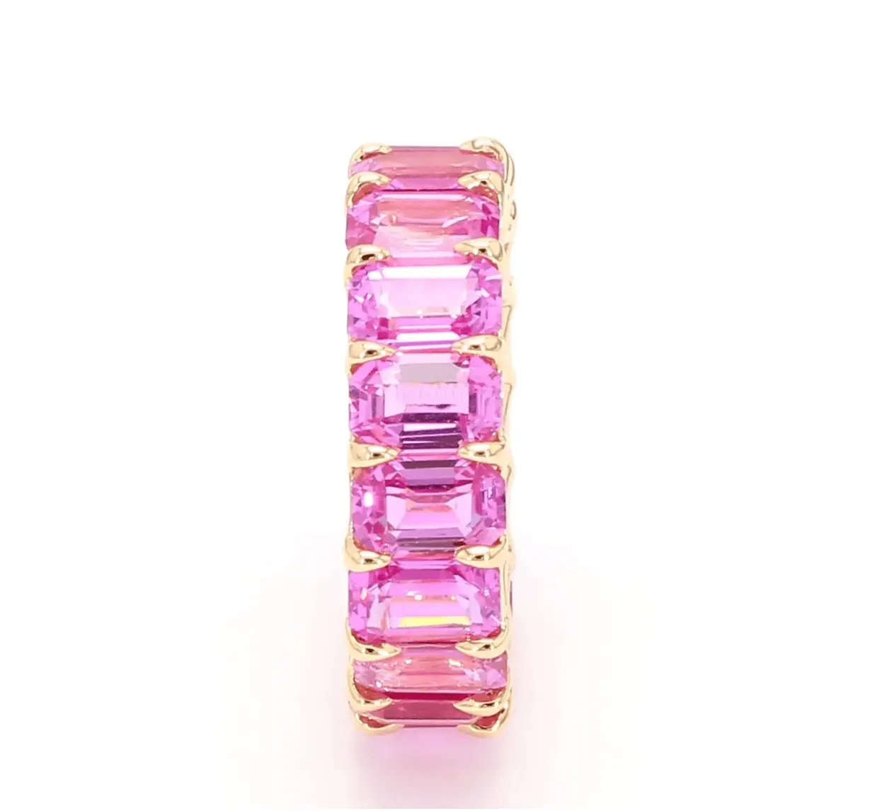 Pink Sapphire Eternity Ring, 3/4