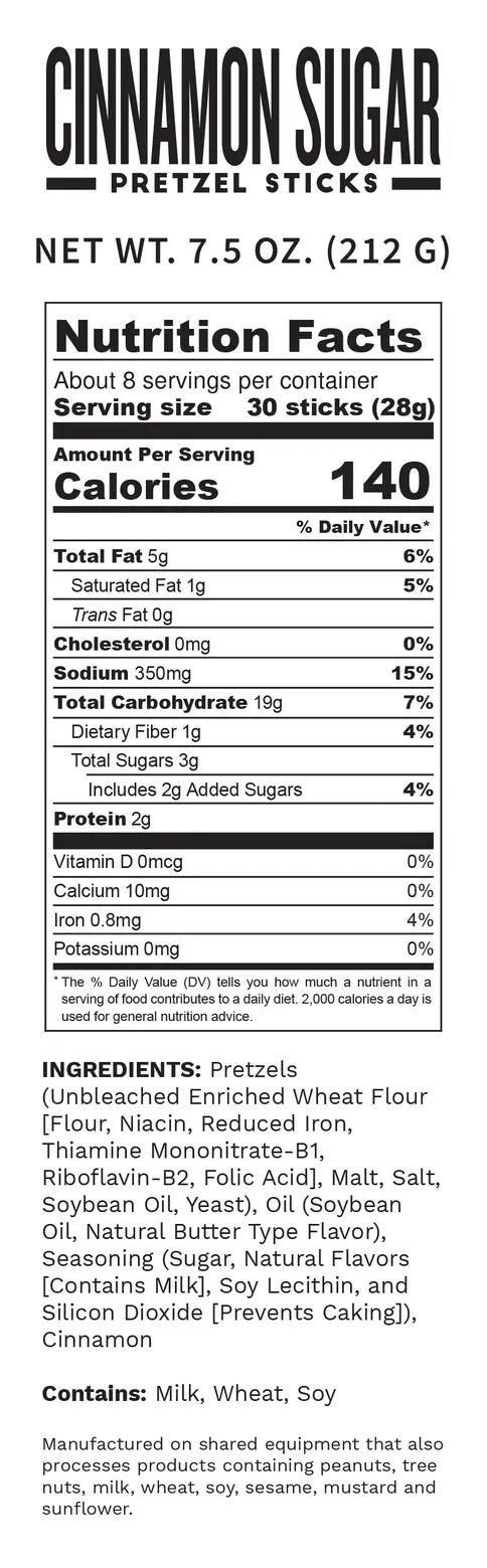 Pop Daddy Seasoned Pretzels - Cinnamon Sugar