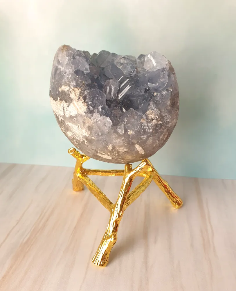 Raw Celestite Crystal Geode