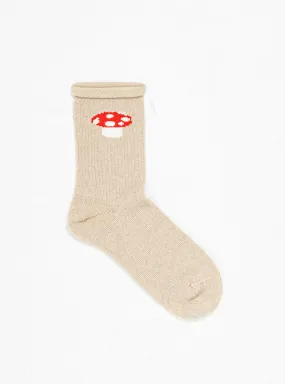 Red Cap Cashmere Crew Socks Natural