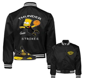 Retro 4 Thunder Strikes Satin Jacket