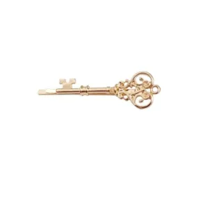 Retro Chic Mini Key Hairpin Clip for Ladies - Stylish Hair Accessories in Gold and Silver