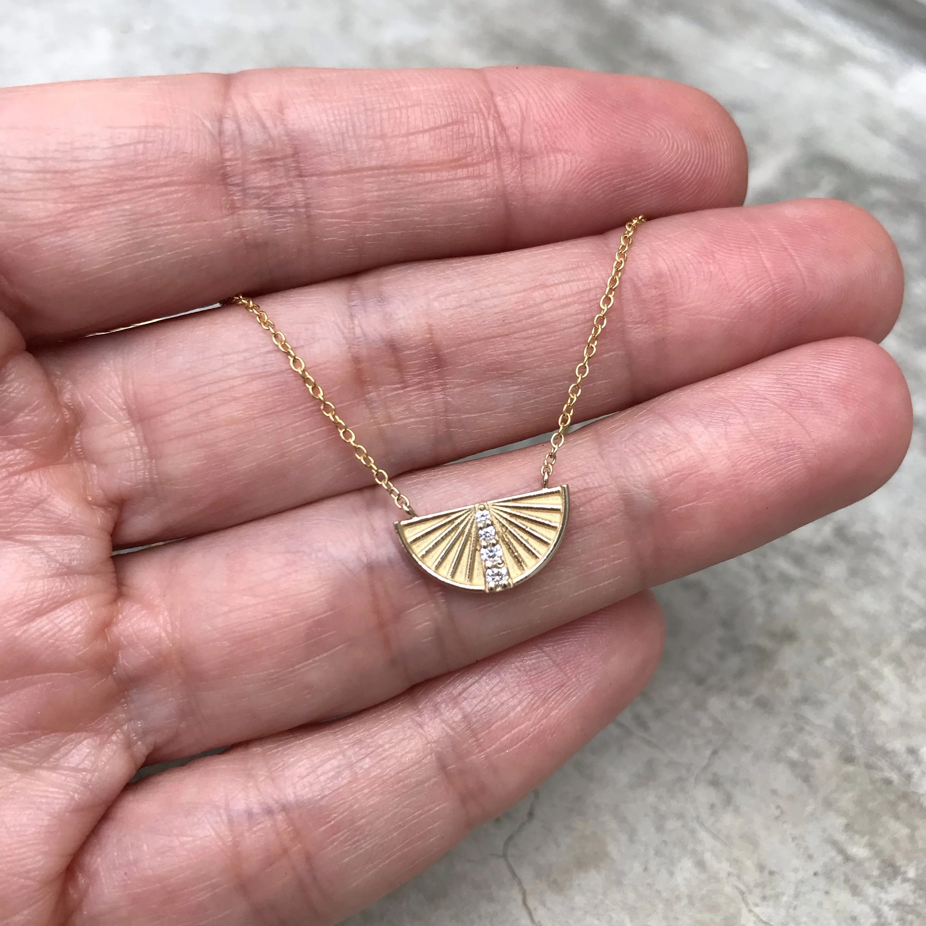 Rise Diamond Half Circle Necklace