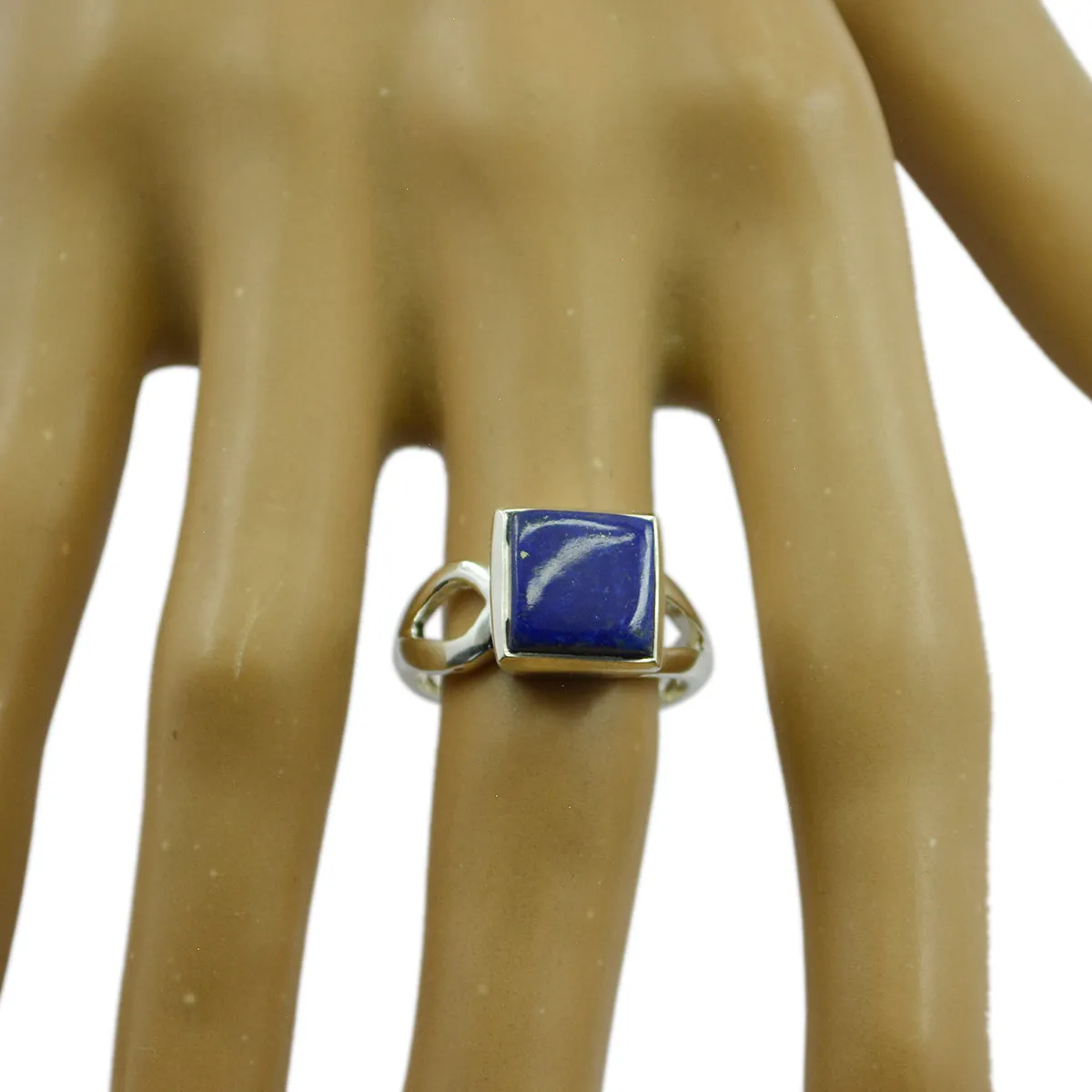 Riyo Comely Gem Lapis Lazuli 925 Sterling Silver Ring Snap Jewelry