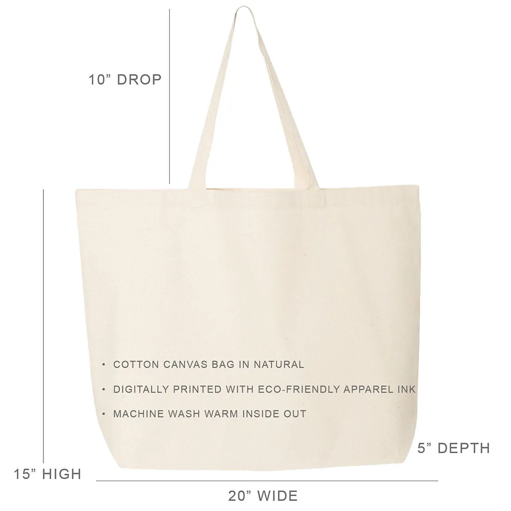 Roomy Canvas Tote Bag for the Bridal Party Personalized