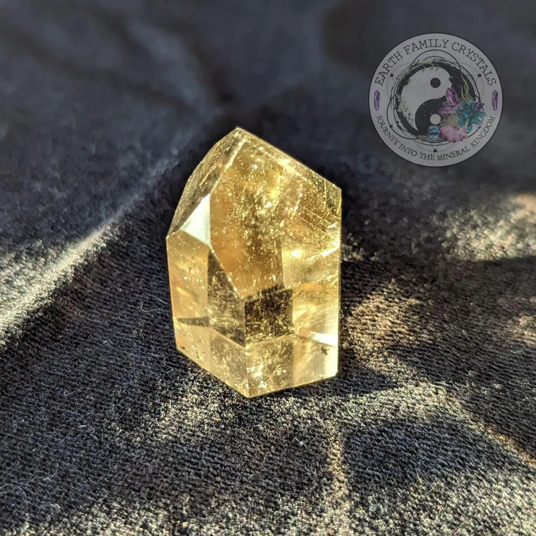 Rutilated Smoky Citrine Quartz Mini Polished Point ~ Protective and Grounding Display Point ~