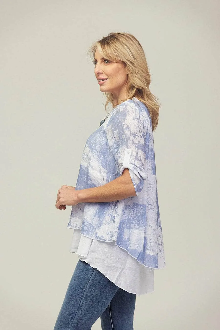 Saloos Lightweight Double Layer Top with Necklace