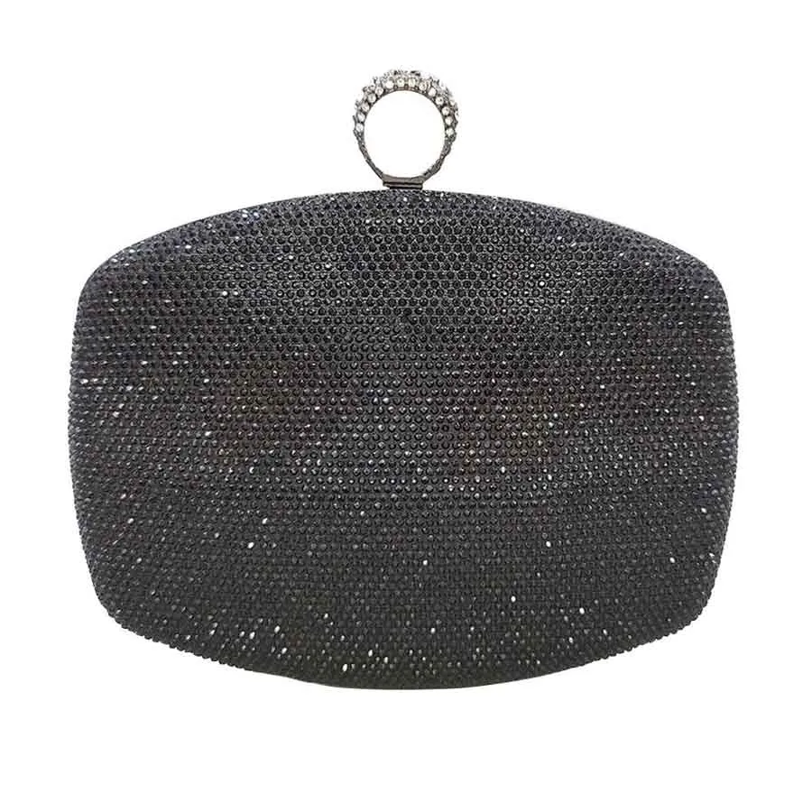 Shimmery Evening Clutch Bag Clasp Closure