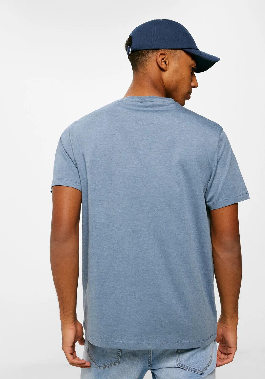 Short Sleeve Microstripe Tshirt - Blue