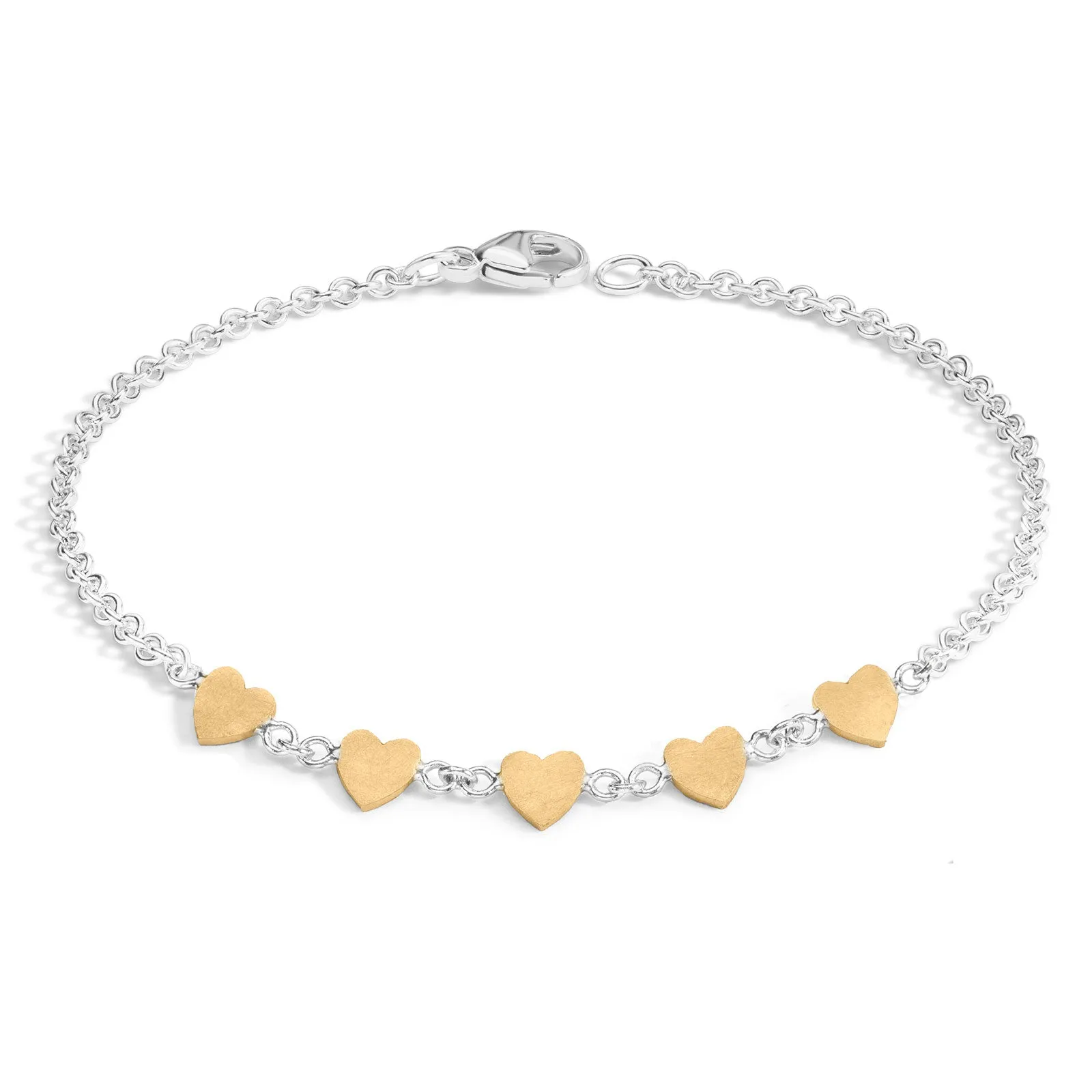 Silver & Gold Heart Bracelet