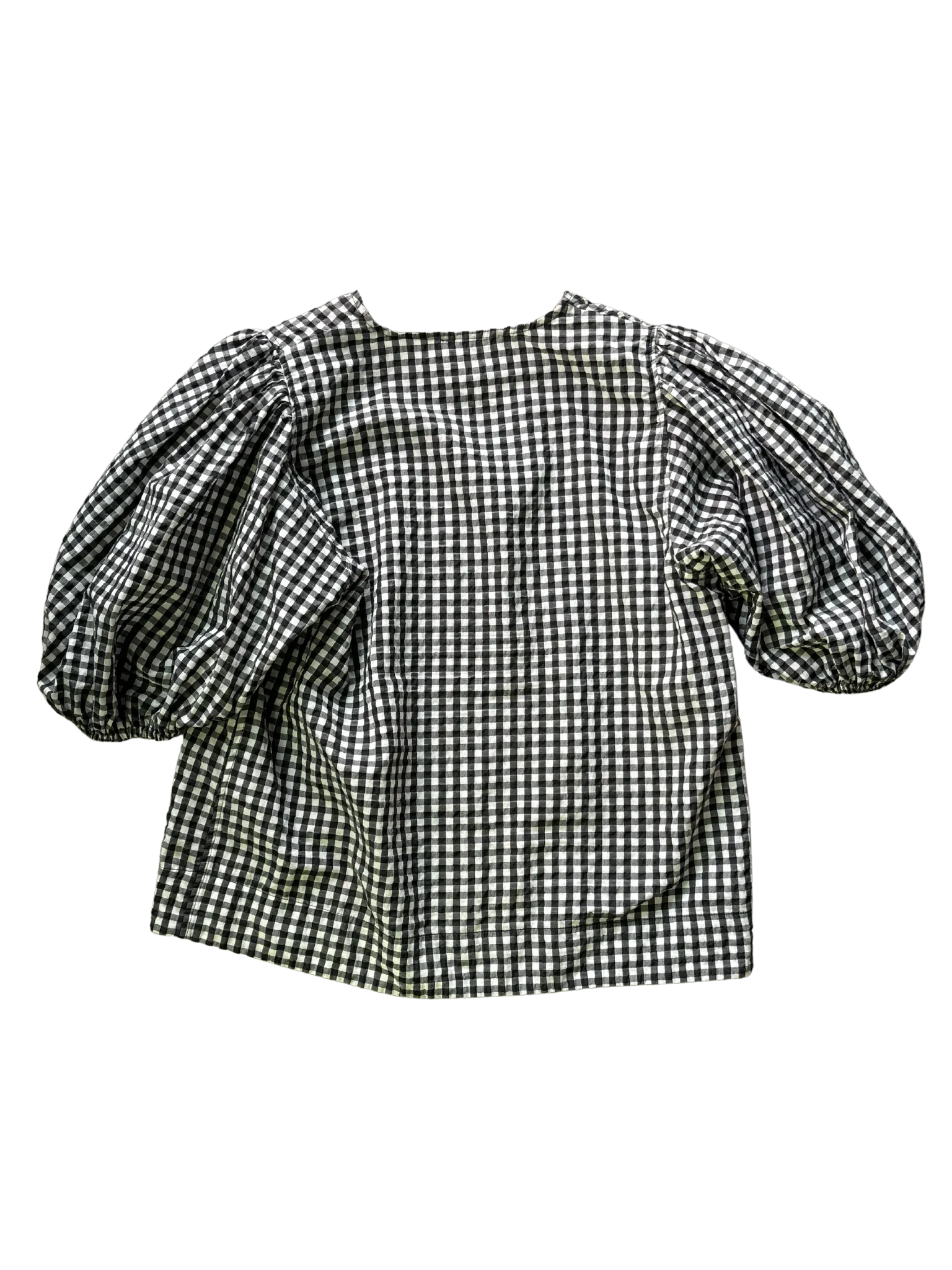 Size 12 - Ganni Black and White Gingham Top