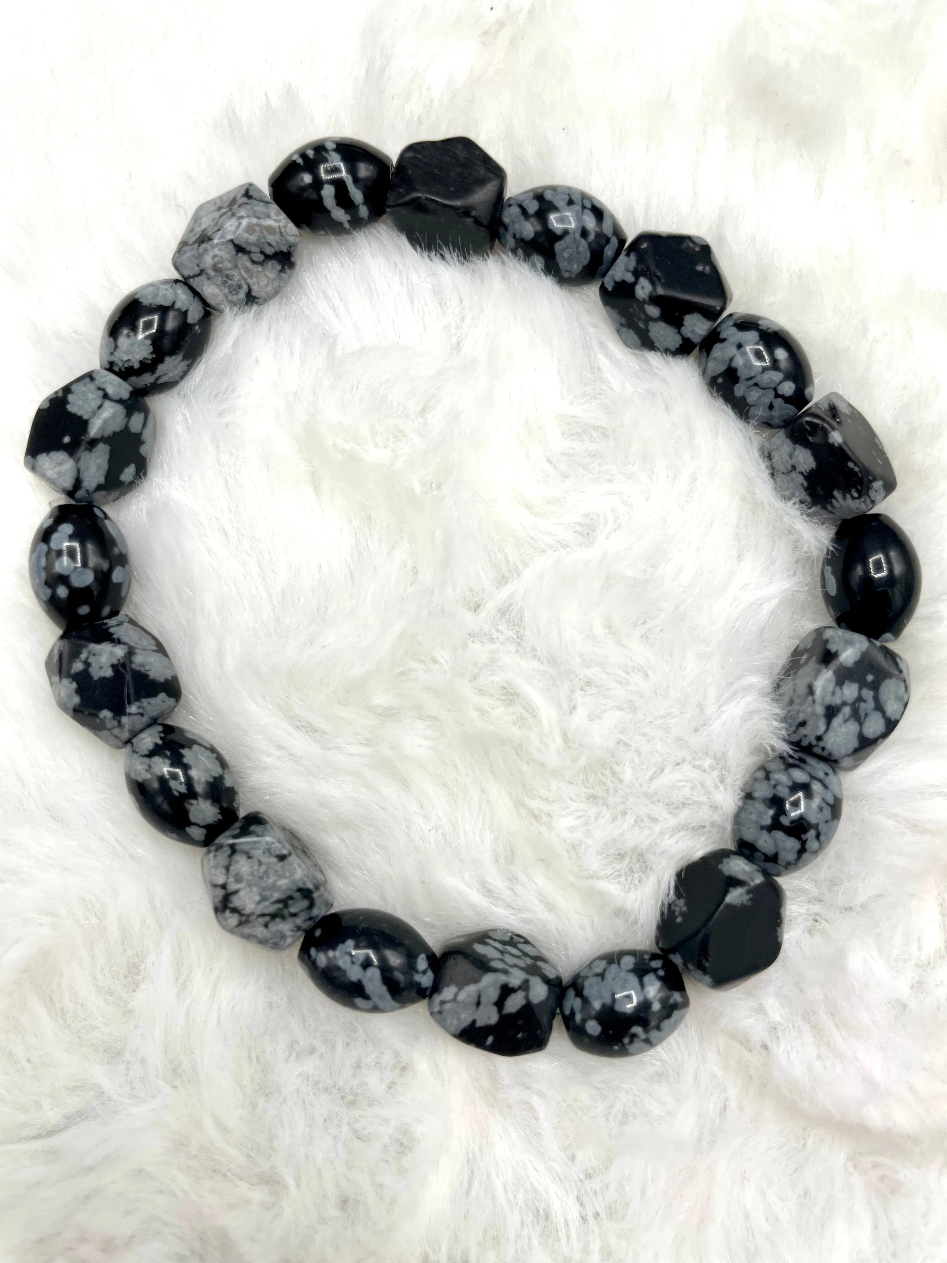 Snowflake Obsidian Bracelet