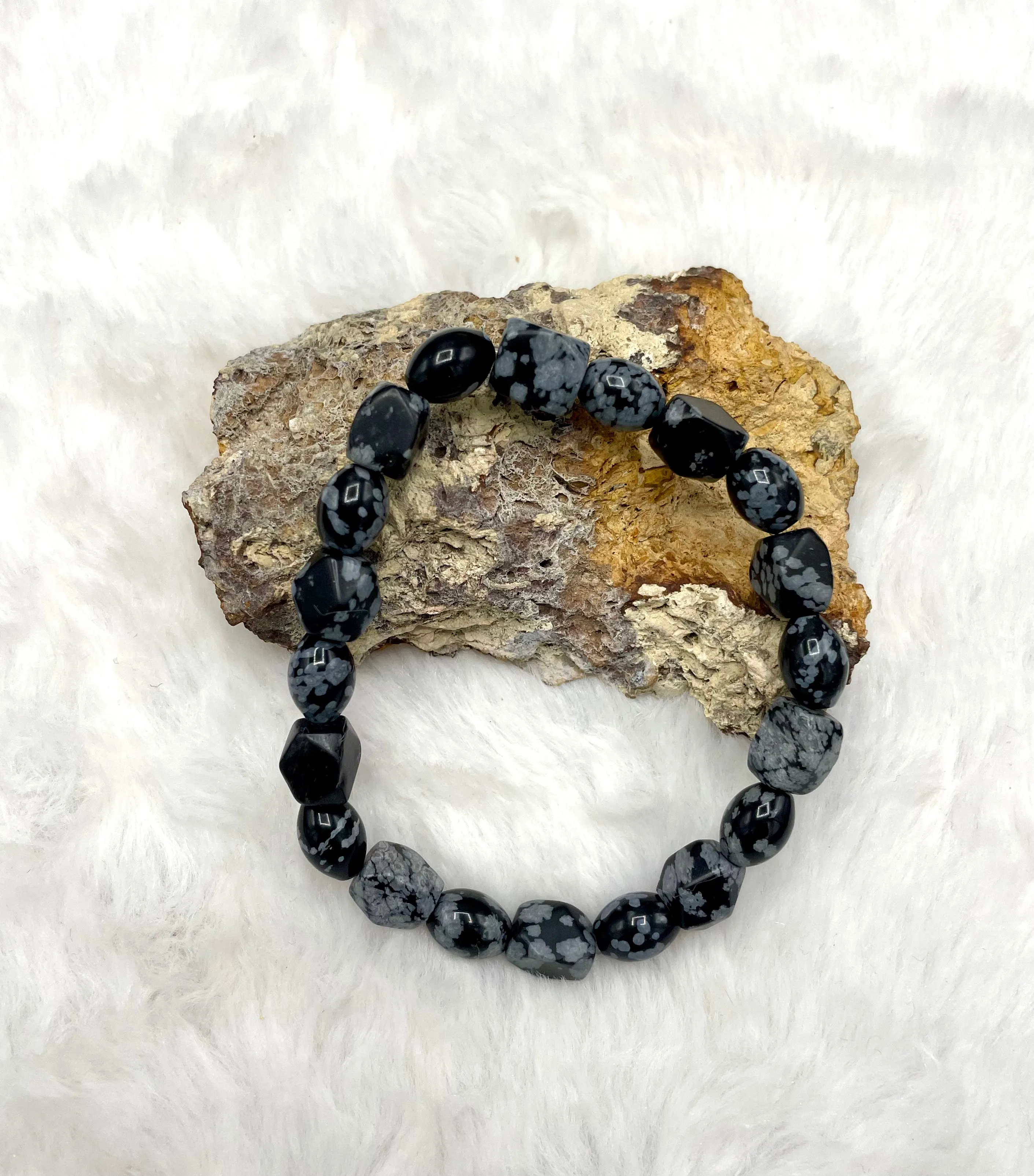 Snowflake Obsidian Bracelet