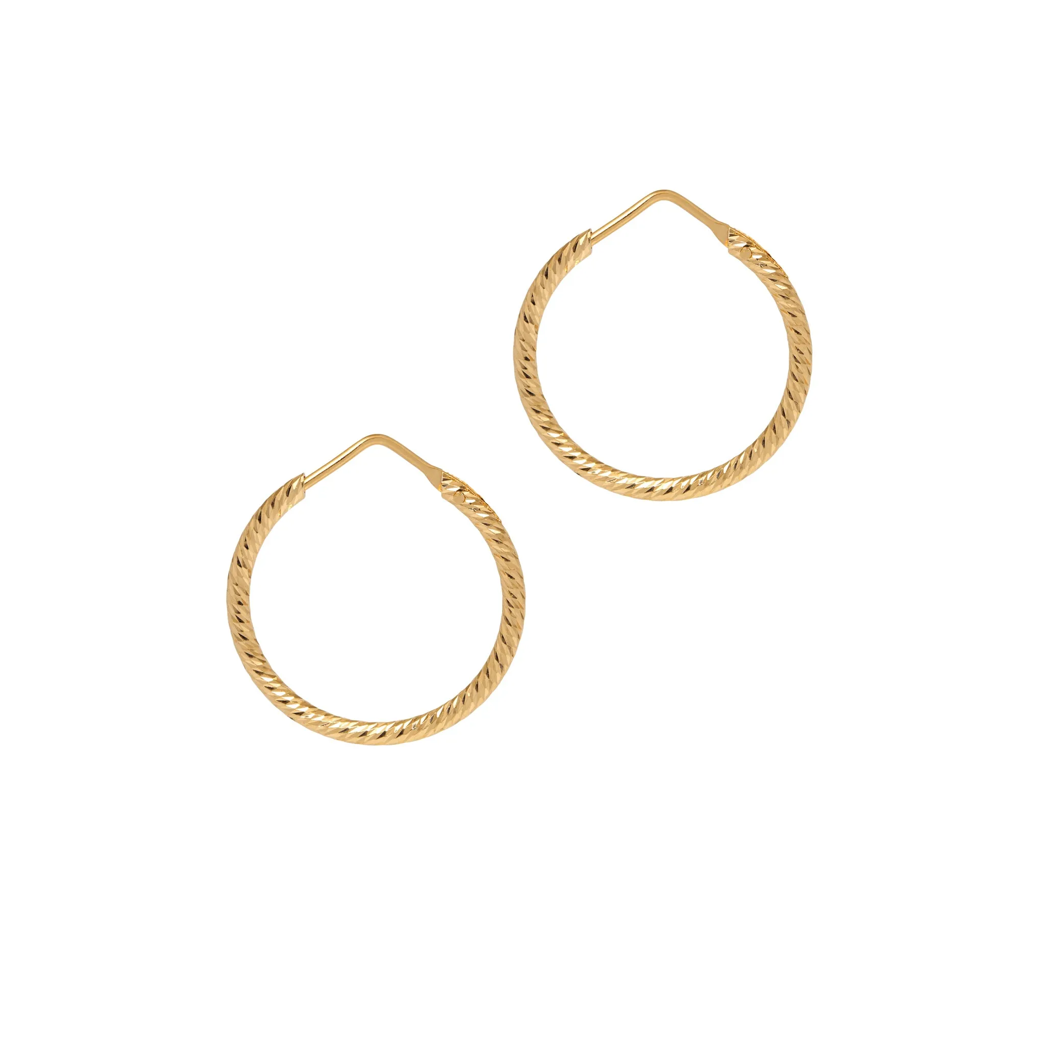 Sparkly Diamond-Cut Roma Hoops. XS   Small, Rose Gold