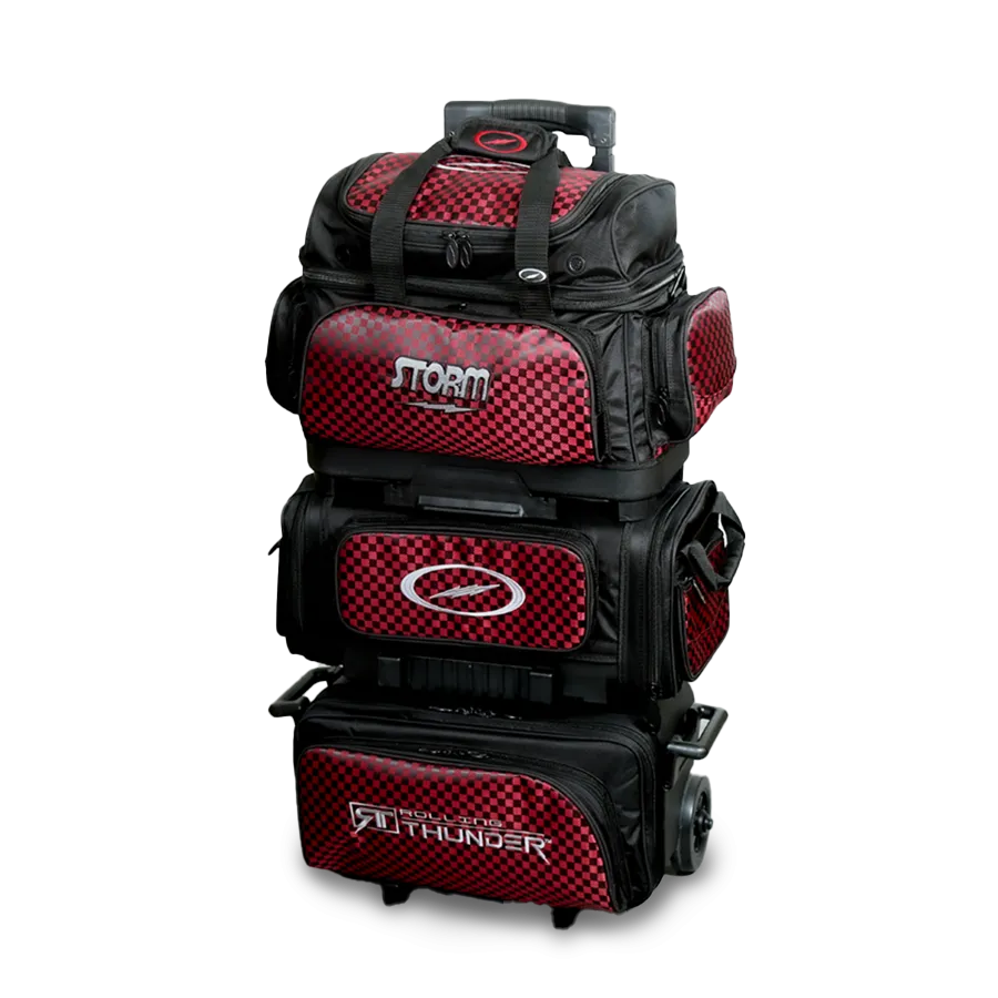 Storm Rolling Thunder 6 Ball Roller Checkered Bowling Bag Red/Black