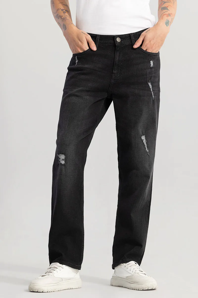 Swankie Washed Black Comfort Fit Jeans