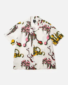 Tetsunori Tawaraya Seersucker Short Sleeve Button Up - White / Multi