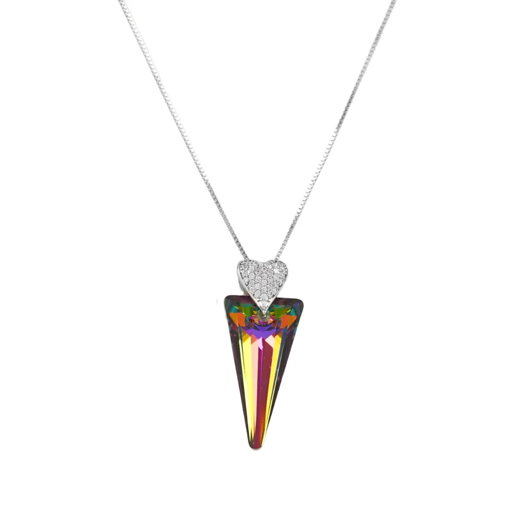 The Princess Swarovski Crystals Triangle Unique Necklace