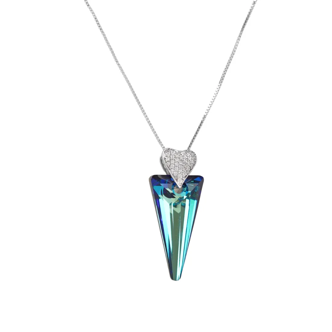 The Princess Swarovski Crystals Triangle Unique Necklace