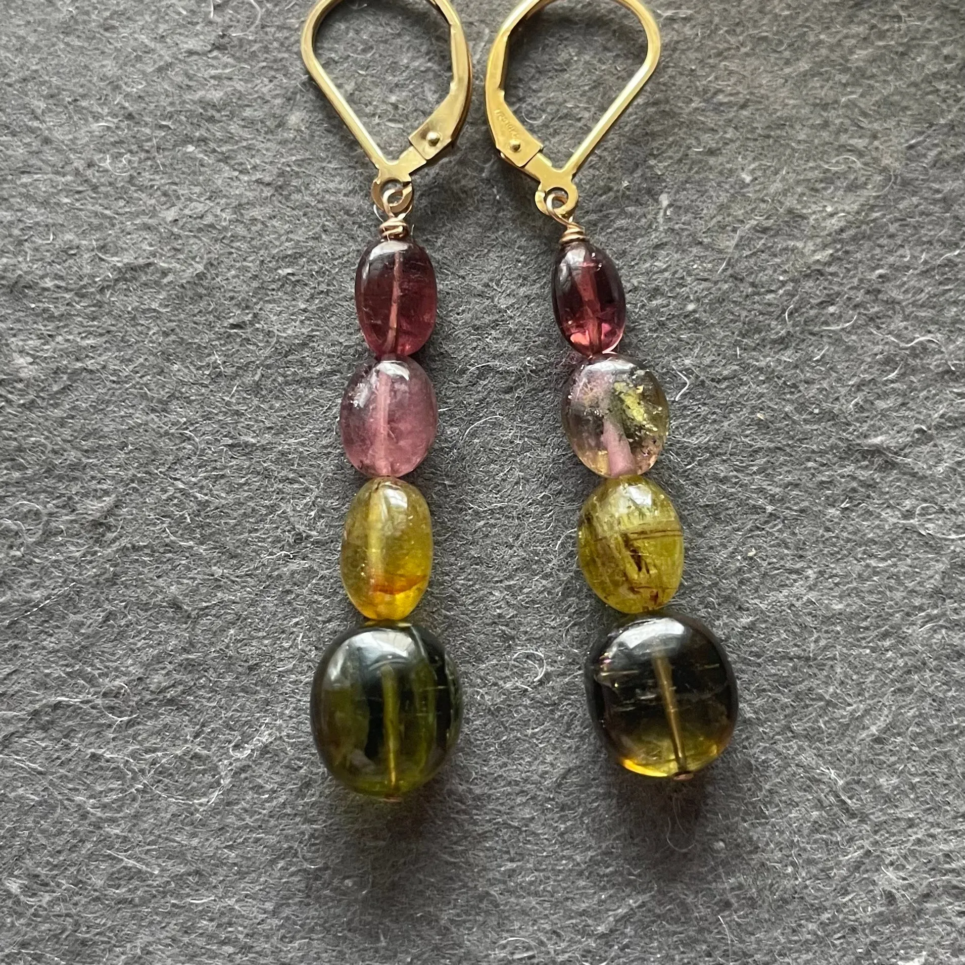 Tourmaline Stack Earrings, OOAK