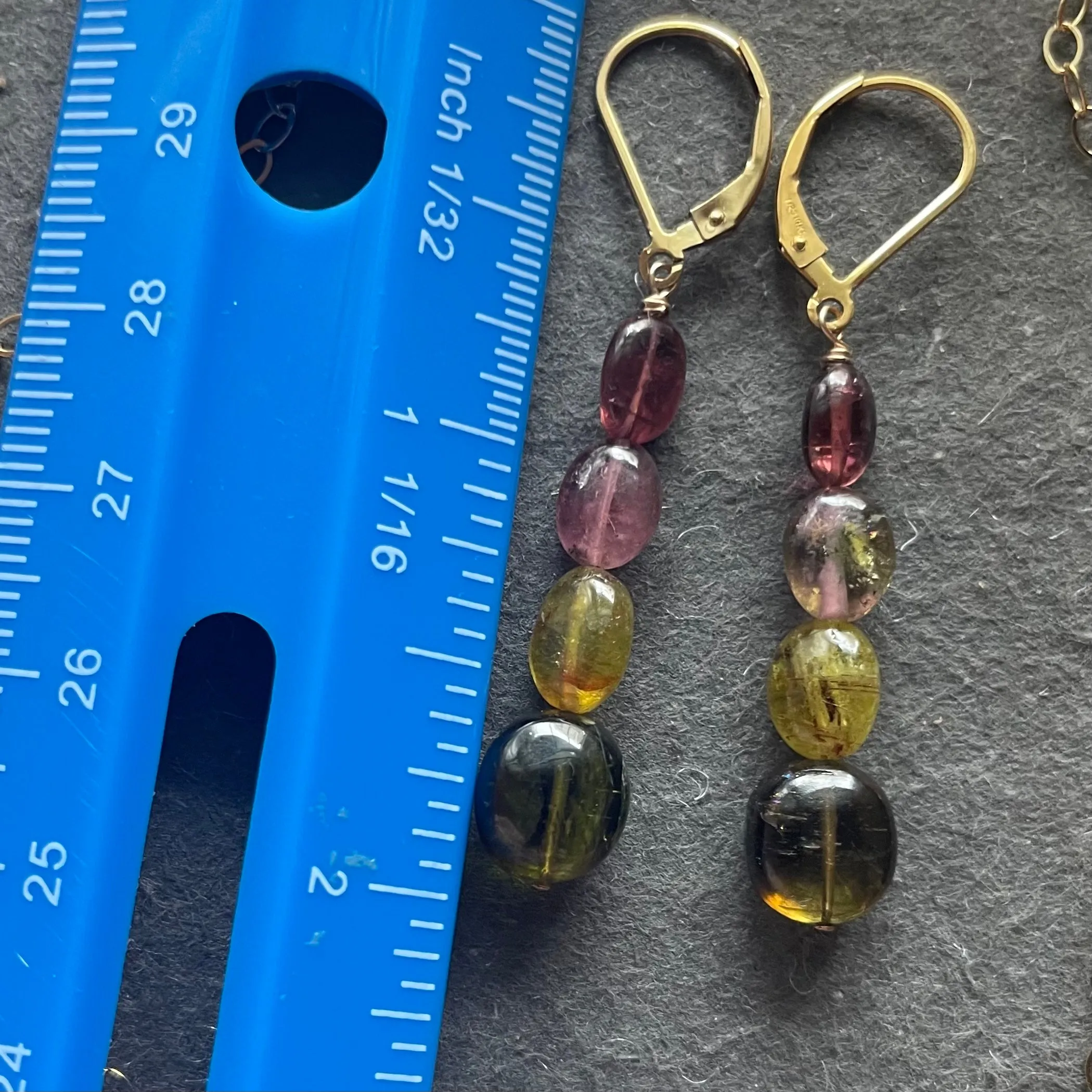 Tourmaline Stack Earrings, OOAK