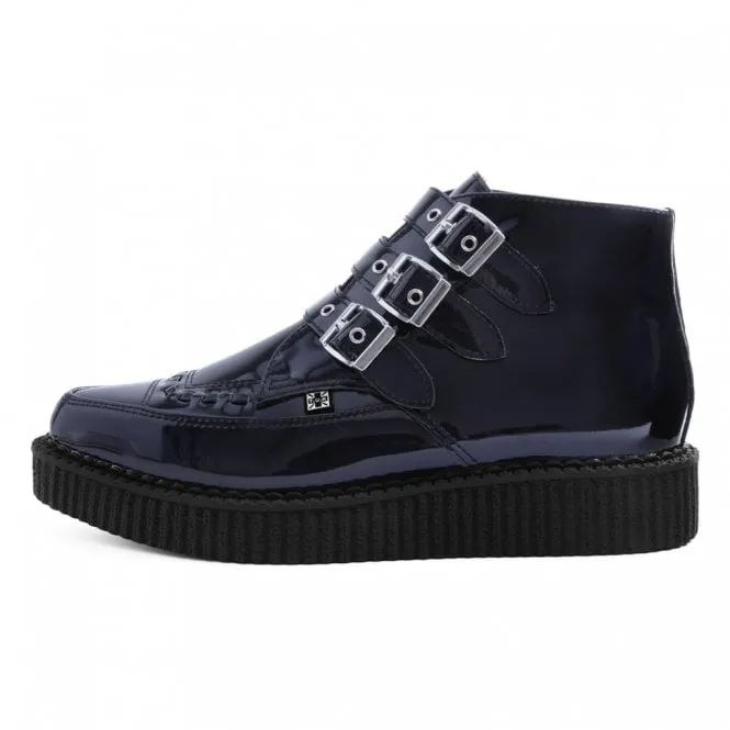 T.U.K BLACK GAS PATENT 3 BUCKLE POINT CREEPER