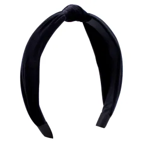 Velvet Wrapped Hard Headband with Knot