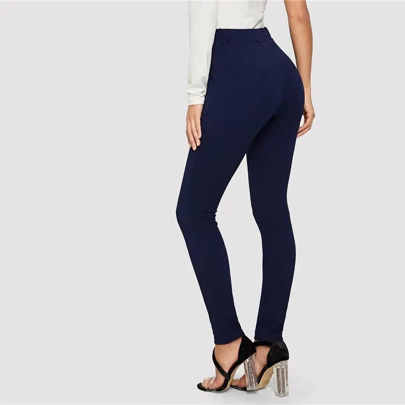 Women's Casual Elastic Waist Skinny Pants