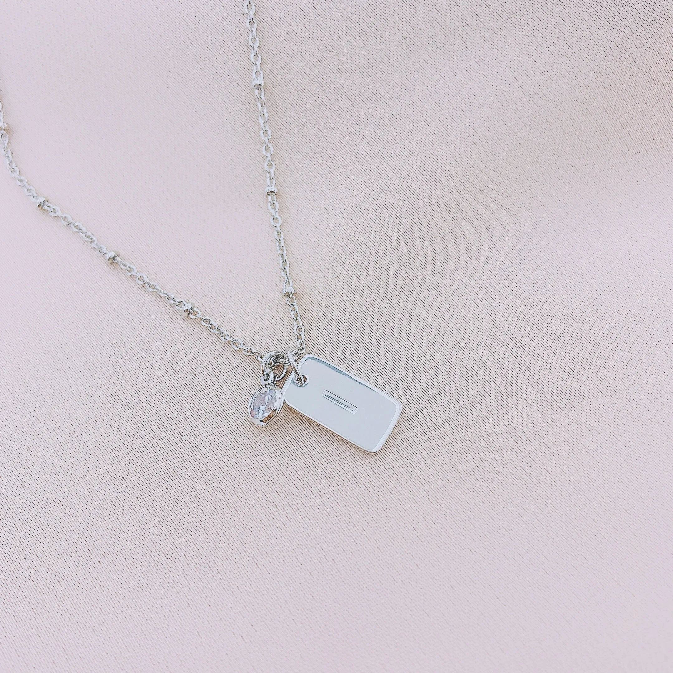 Women's Tag Initial Letter Necklace