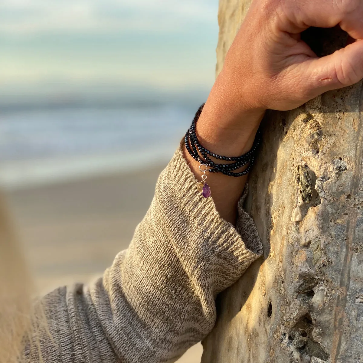 Wrap Bracelet for Good Judgement with Amethyst & Citrine