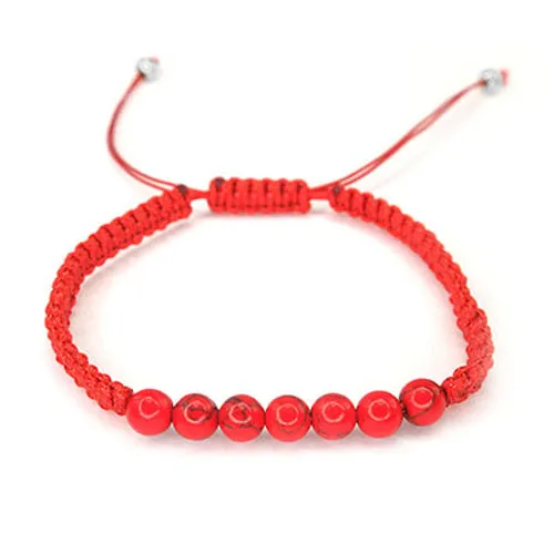 You Rock Natural Stone Rope Bracelet - Enlightened Red Howlite